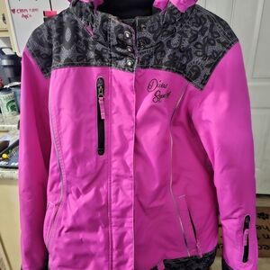 Pink and Black Ski Jacket